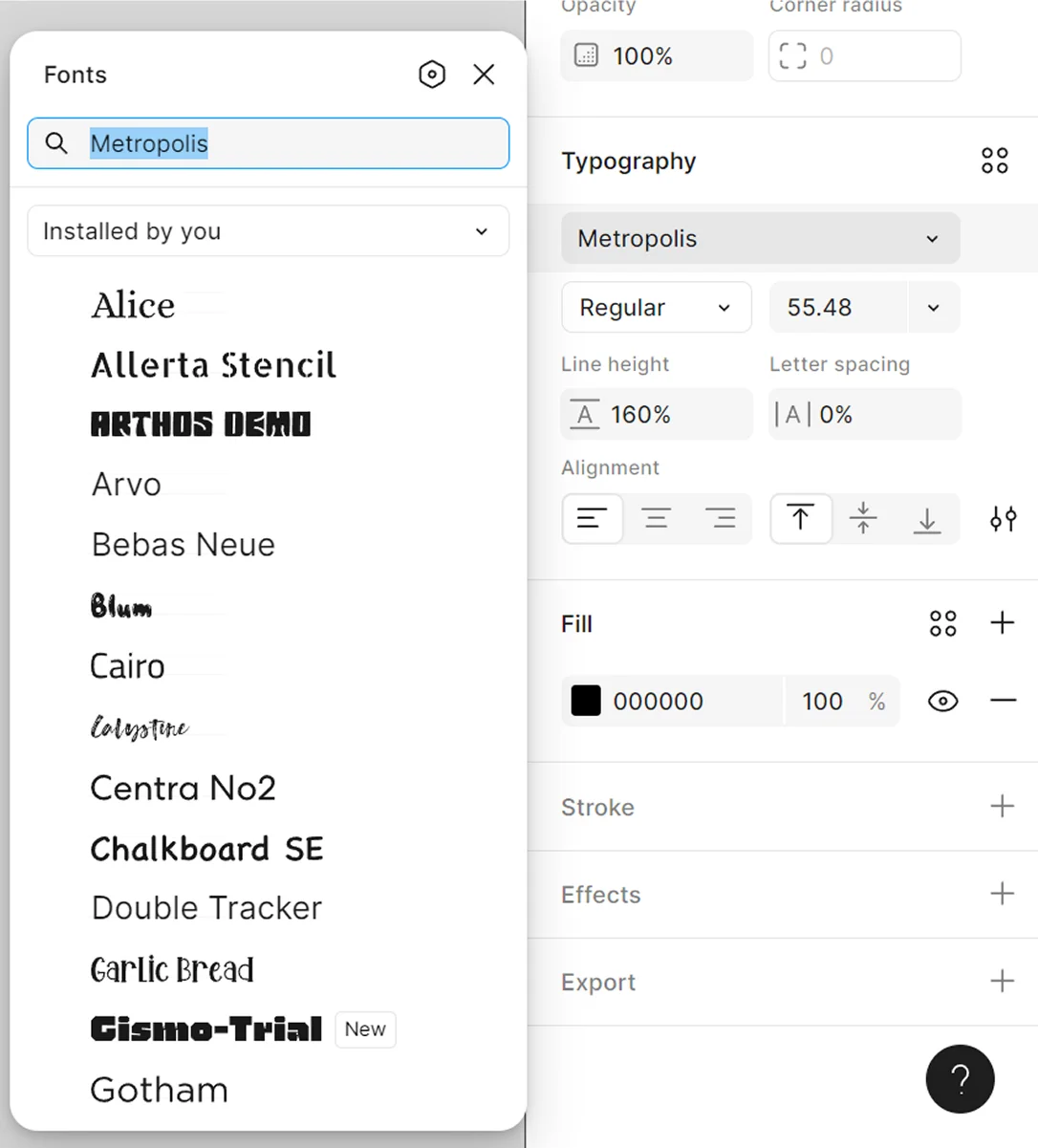 How to choose fonts in figma