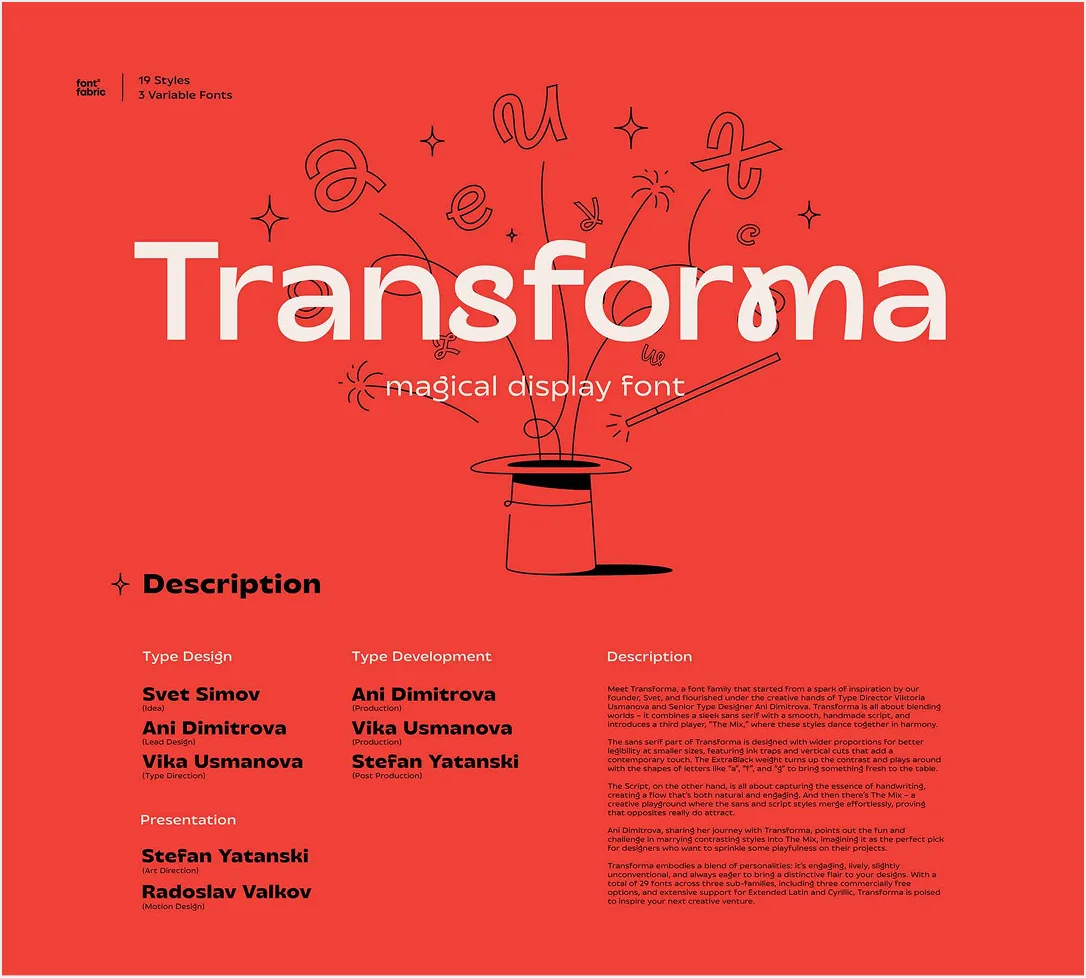 Transforma Font offical branding