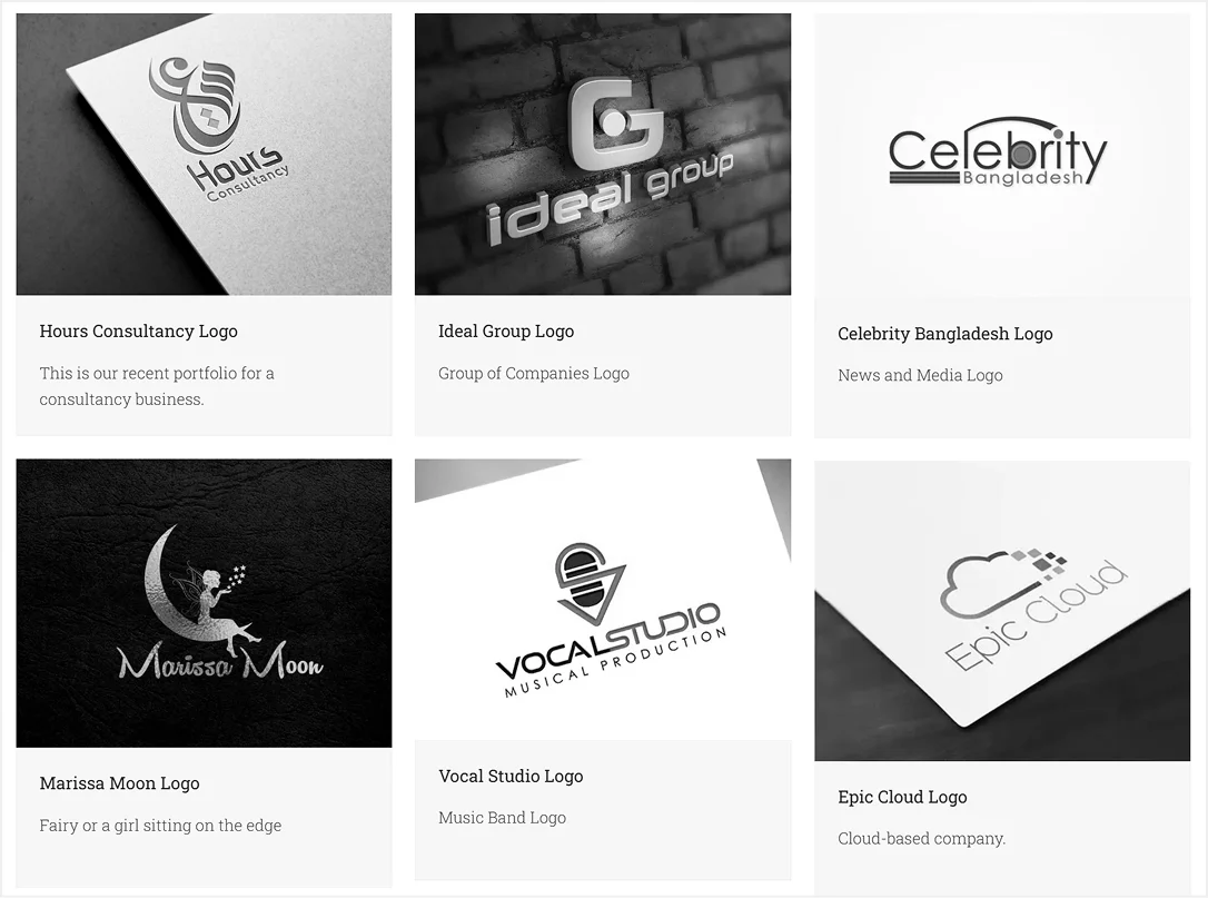Logo Design examples below recommended range