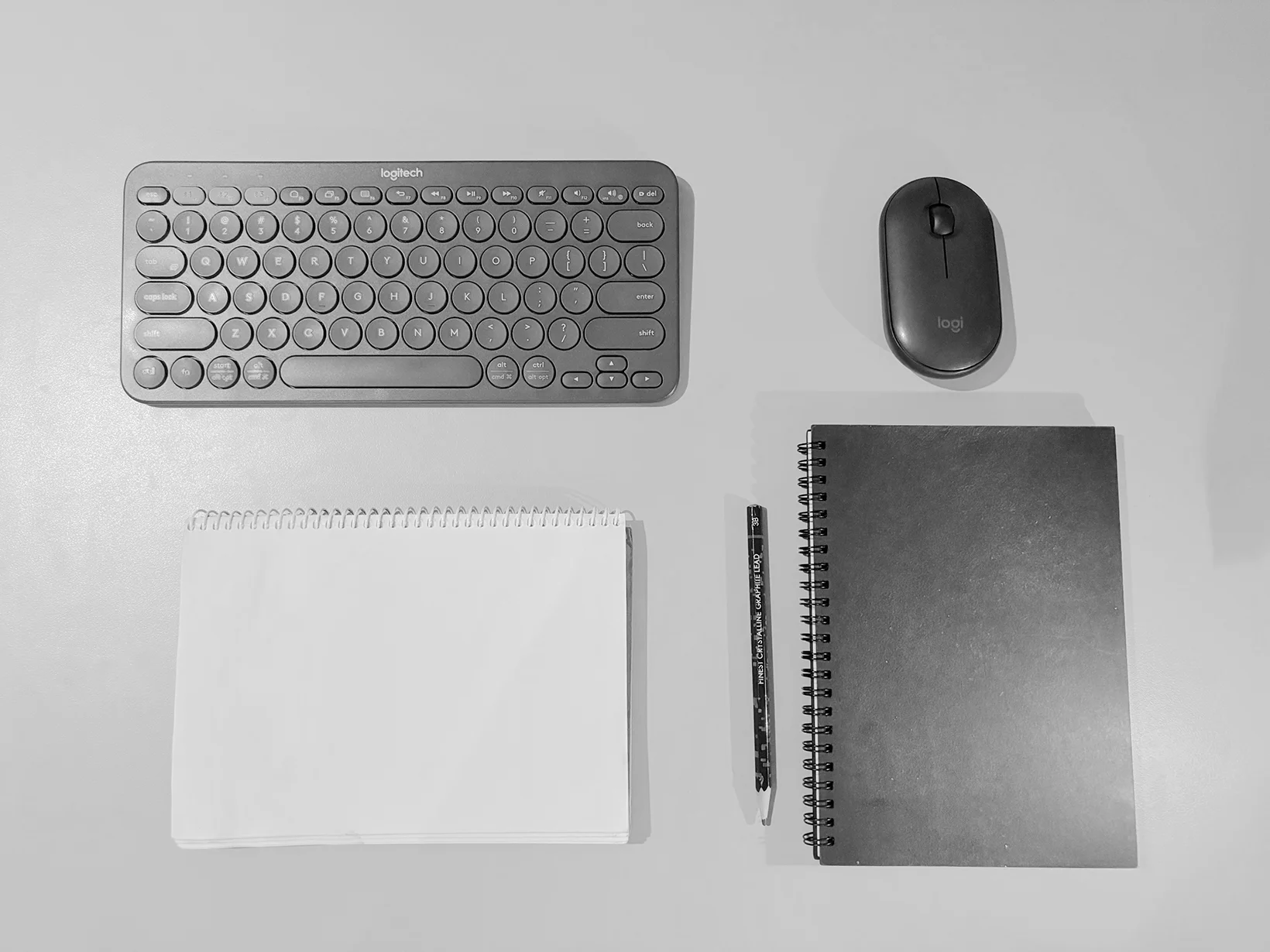 Working table top view