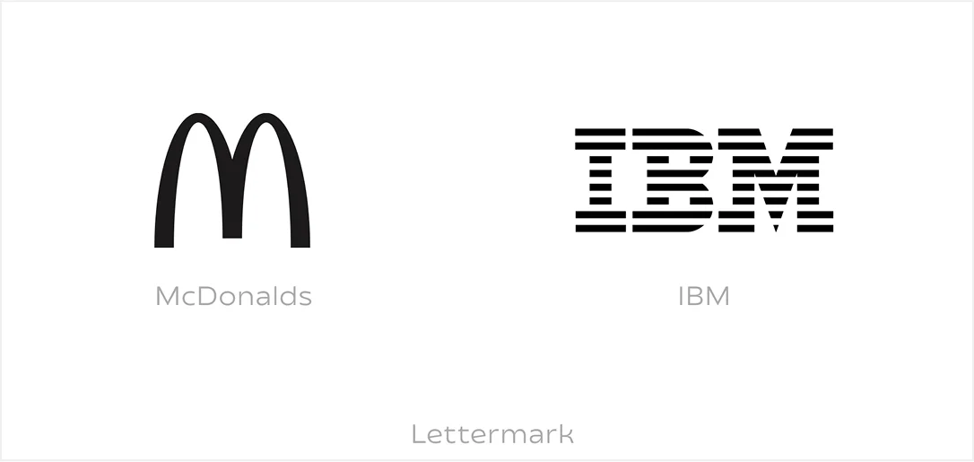 Lettermark Examples: McDonalds; IBM